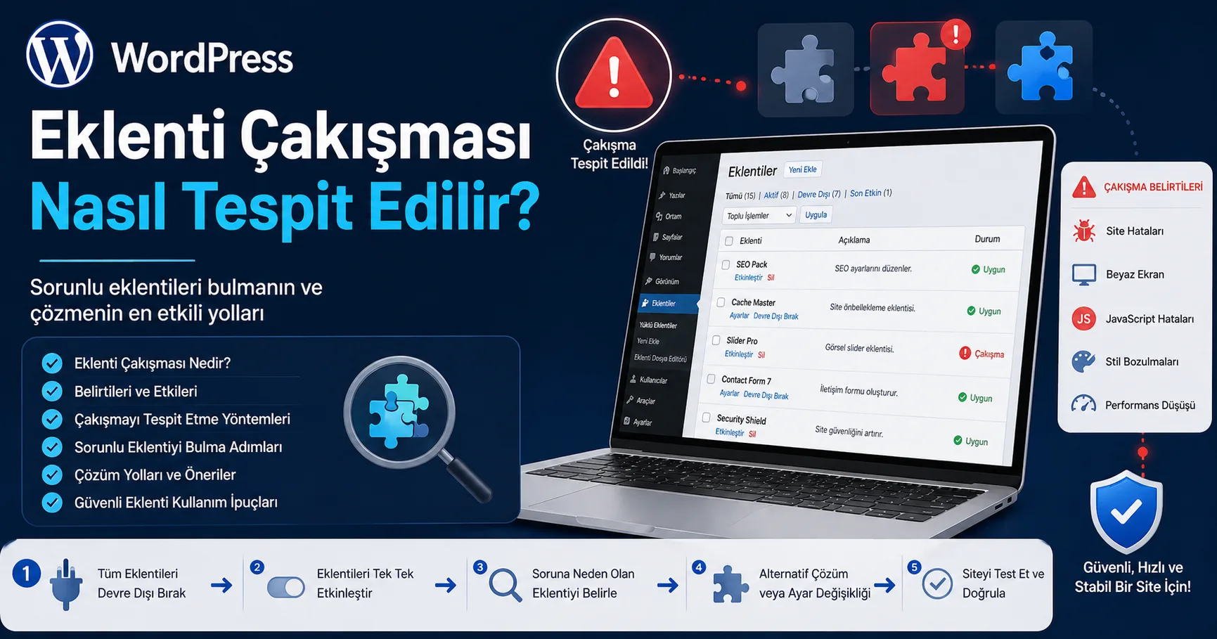 WordPress Eklenti Çakışması Nasıl Tespit Edilir?