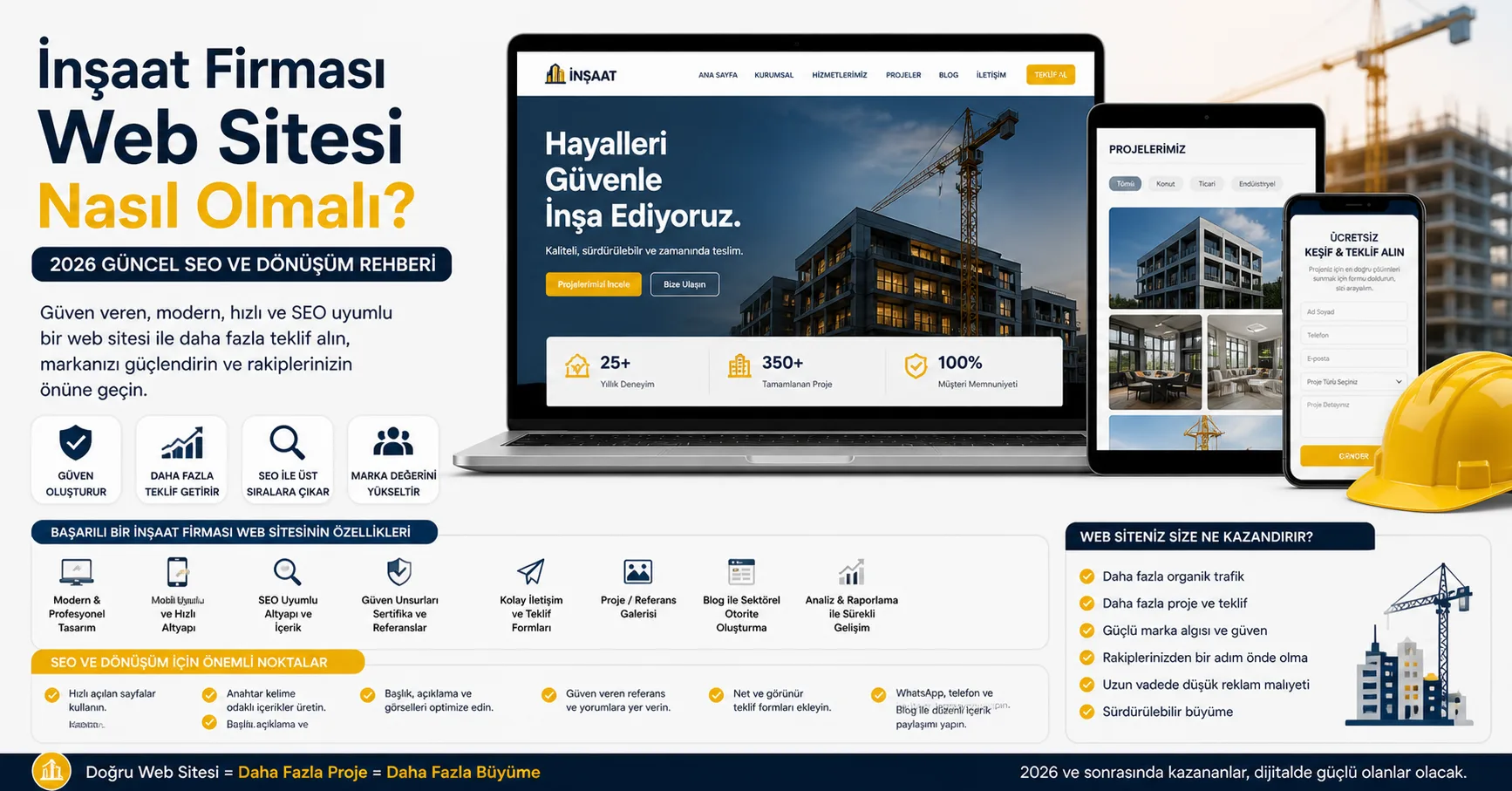 İnşaat Firması Web Sitesi Nasıl Olmalı? (2026 Güncel SEO ve Dönüşüm Rehberi)